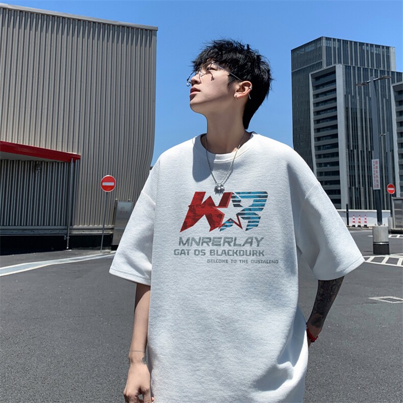 量大优！供视频！港风华夫格短袖T恤半袖男HT227-特P18,男装T恤,电商B367