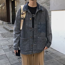 秋冬港风休闲街头运动风口袋班服牛仔衣夹克外套男装W1377-P58，男装夹克，星座512-2