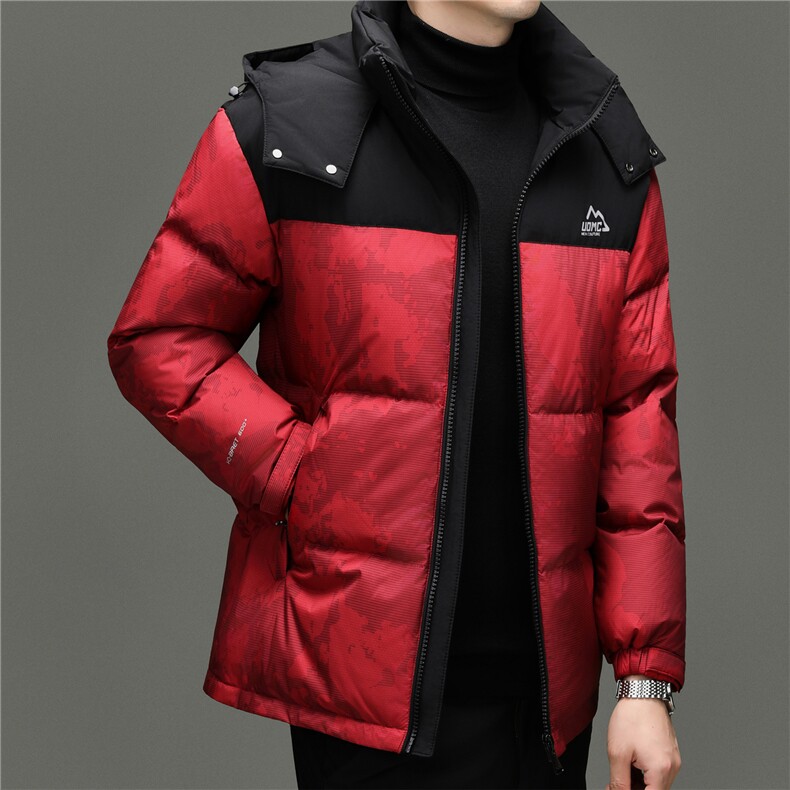 2025新款冬季男士90%白鸭绒迷彩羽绒服大衣加厚304克羽绒服外套,男装羽绒服,钱塘723