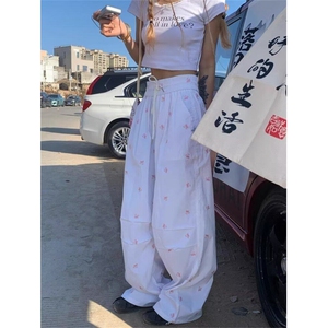新款宽松休闲裤男韩版潮流百搭裤子夏季薄款坠感阔腿拖地长裤图片
