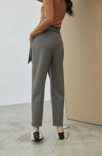 冬季新款高腰锥形裤呢料休闲裤，女装休闲裤，拉嘉图