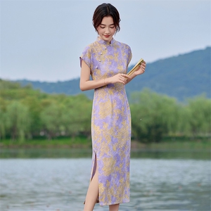 旗袍女新中式2025新款夏季复古高端无袖日常中高考中长款连衣裙女图片