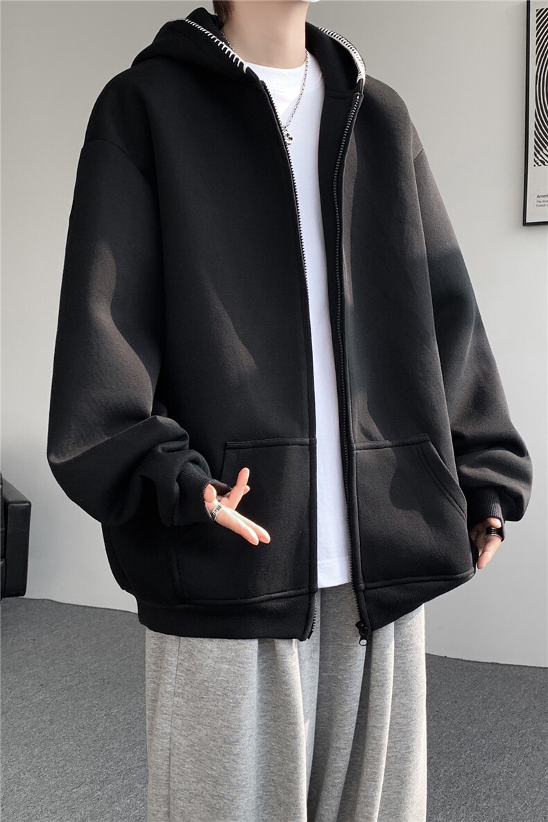 3XL-S基础百搭拉链开衫卫衣男休闲外套小心机WY45-P58400g,女装短外套,电商D206-1