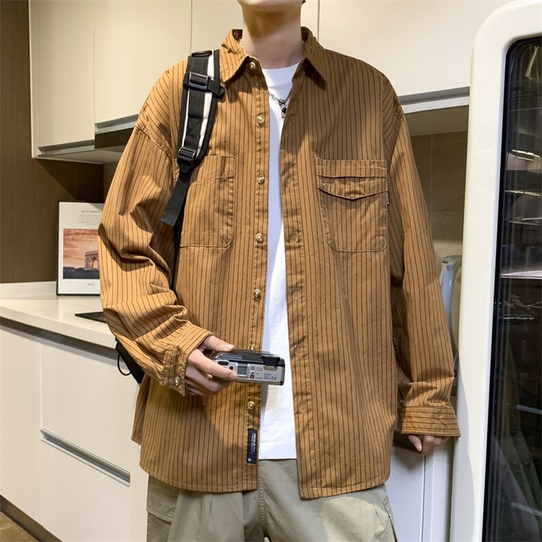 F96-P32美式高级感潮牌衬衫外套男2024新款潮流翻领帅气宽松夹克,男装夹克,星座512-6