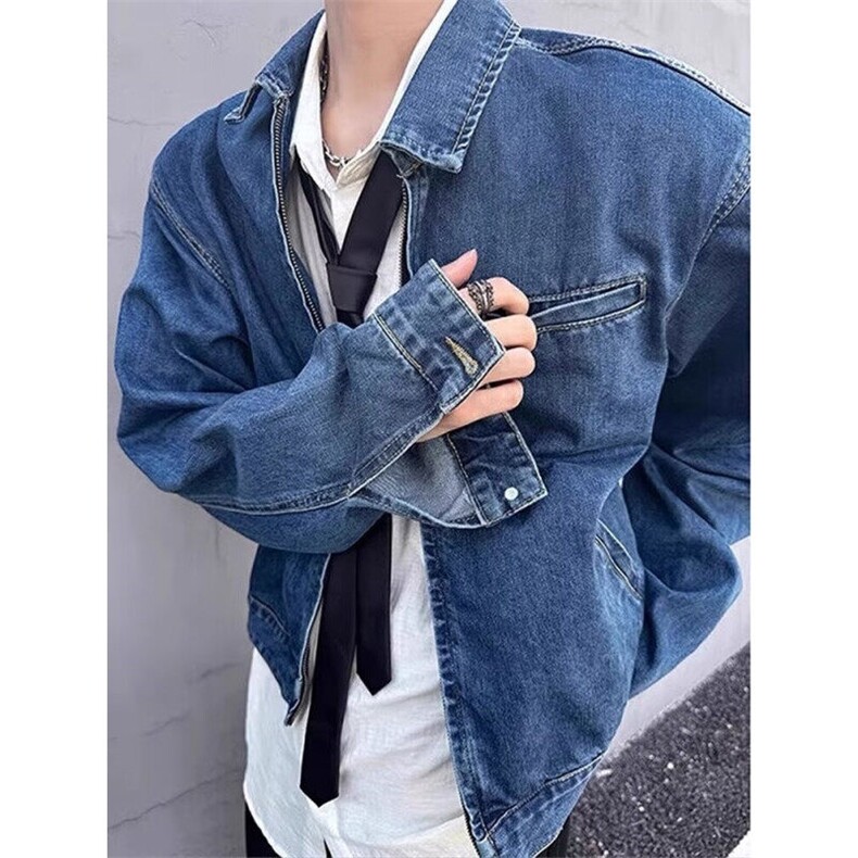 标准外穿青少年垫肩短款牛仔外套男男模穿搭春秋季t夹克JK2192,男装夹克,星座1116A（原606A-3）