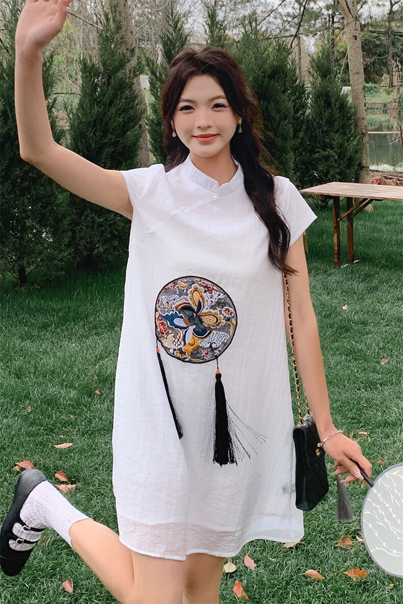 新中式年轻款改良旗袍连衣裙P95-K148,女装汉服/婚纱/旗袍/礼服,红龙果