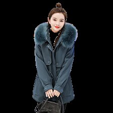 休闲时尚2021冬季宽松韩版中长款棉衣，女装棉衣/棉服，涵亦佰惠