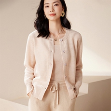 2025春秋新款羊绒衫女100纯山羊绒气质圆领纯色简约优雅针织衫，女装羊绒衫，绒歆坊