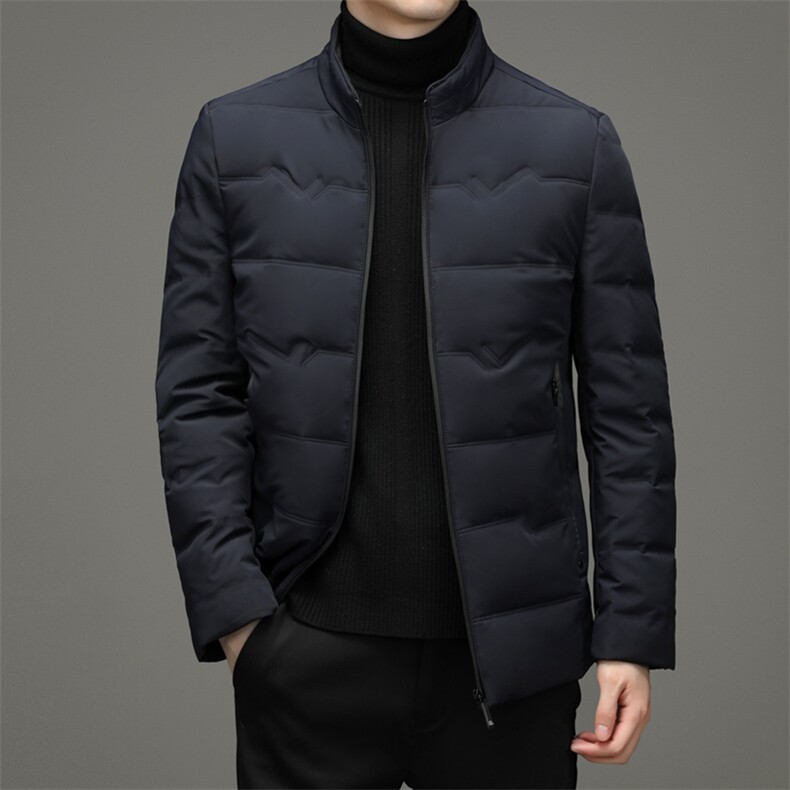 羽绒服男短款冬季中年男士爸爸防寒外套老人冬装MYYL166-180，男装羽绒服，电商B212（原钱塘6029）