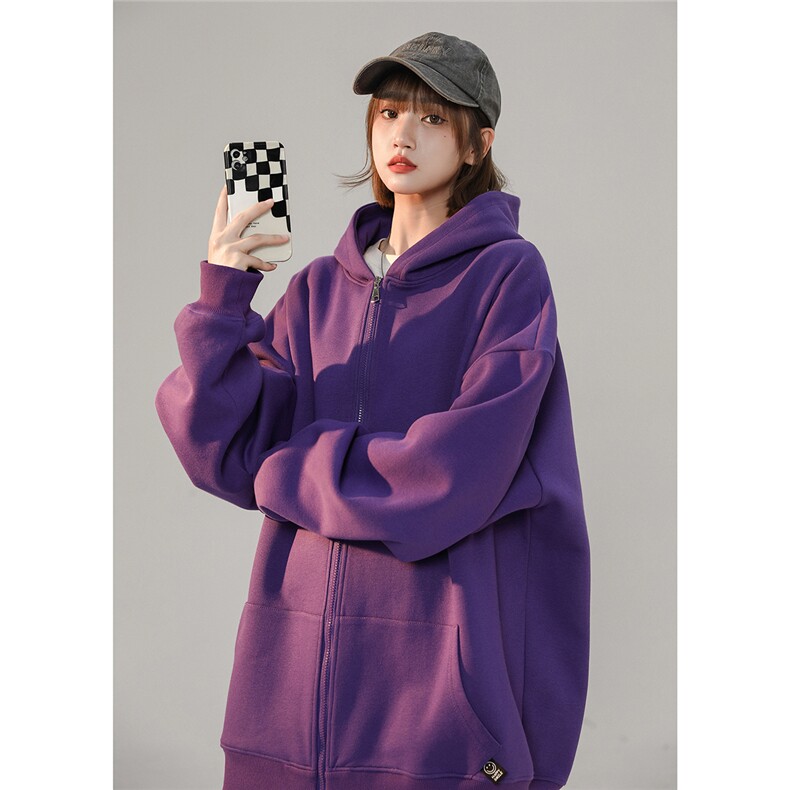 2025秋新抖音得物品质重磅420克男士纯色开衫卫衣WY801P78/控105,男装卫衣,电商A148-1