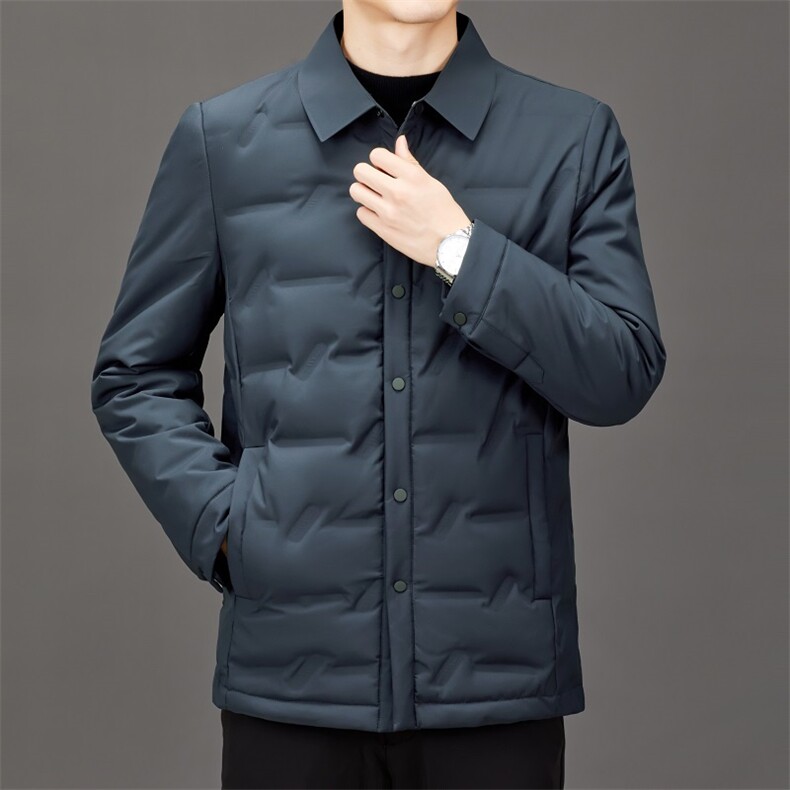 羽绒服男士2024冬季新款轻薄商务翻领上衣鸭绒休闲羽绒衣外套男款,男装羽绒服,电商B212（原钱塘6029）