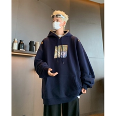 卫衣男女韩版潮流连帽字母刺绣高街帅气2024秋冬ins外套WB318-P56，男装卫衣，星座412-3