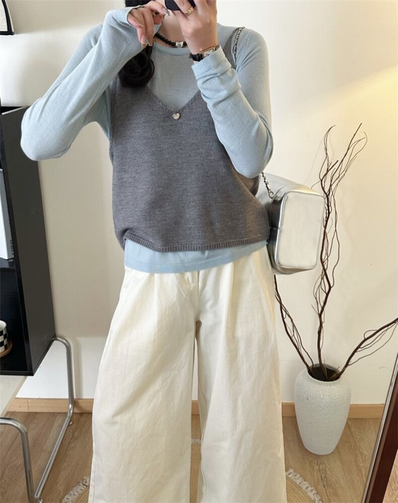 灰色针织小吊带背心女2025早秋叠穿内搭显瘦宽松上衣外搭图片