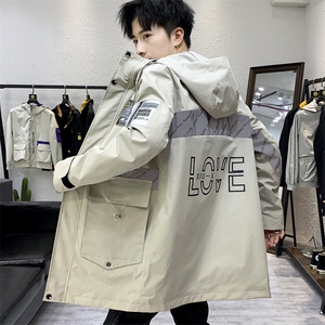 2020冬季 中长款连帽棉衣男 加绒夹克男 羊羔绒棉衣男 MY9931图片