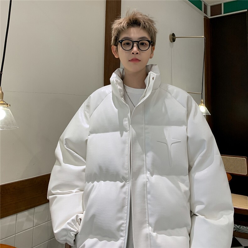 港风鳄鱼纹钢印字母图案设计大码休闲潮流棉衣男MY77727P128控168，男装棉衣，星座227-7