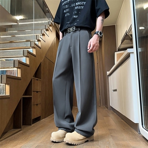 西裤男士夏季2025新运动速干男生薄款垂感直筒阔腿长裤Q819-P40图片