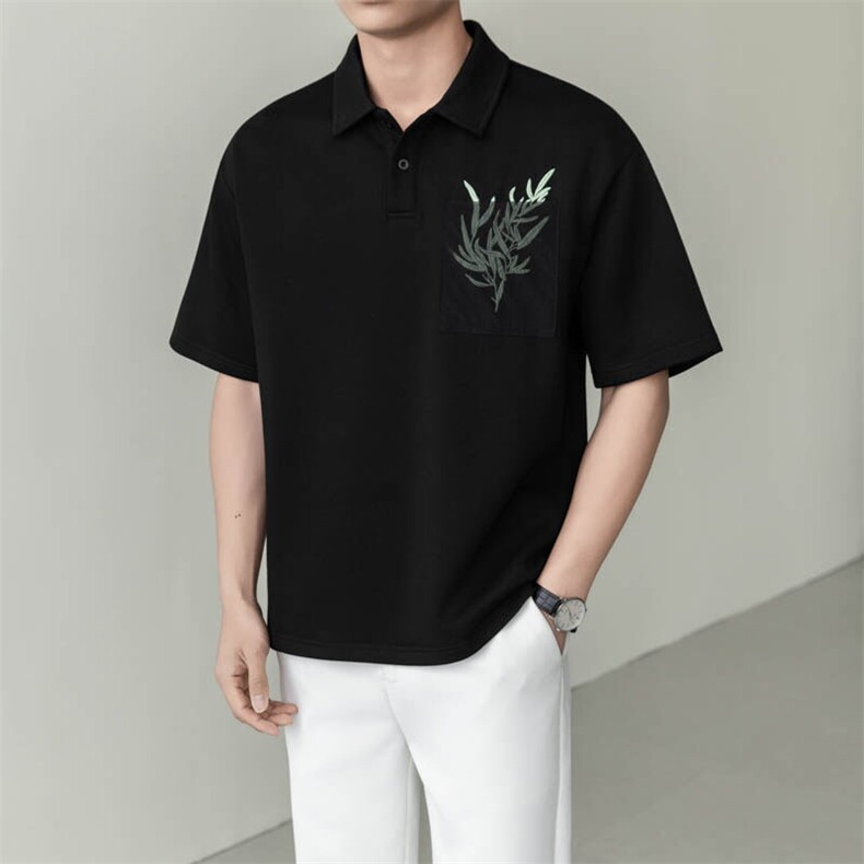 夏男翻领POLO衫拼色男休闲宽松休闲衬衣轻熟风A236-82563-P60,男装Polo衫,电商A236