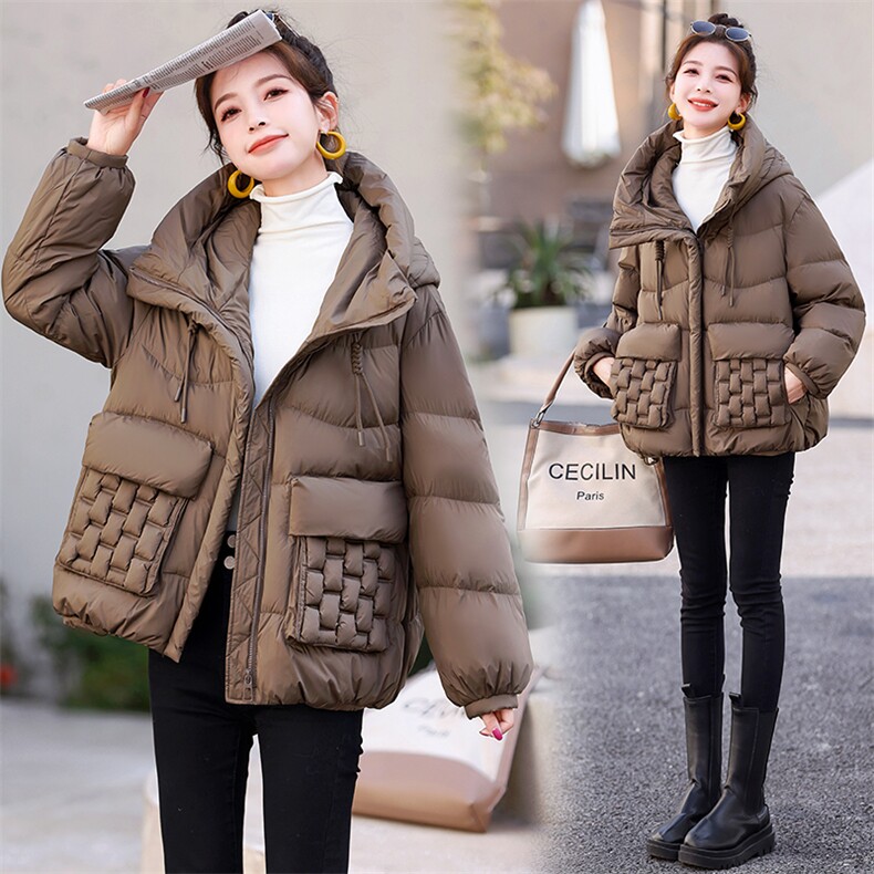 时尚百搭女士短款羽绒服冬季保暖轻薄外套显瘦修身设计，女装羽绒服，橙子家