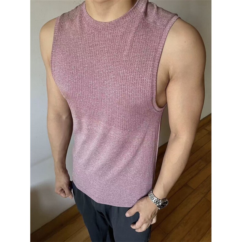 美式健身背心高弹无缝打孔针织修身无袖T恤训练运动短袖BX12P30，男装背心/马甲，电商D256-1(原A064-1)