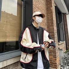 复古拼接新款休闲外套新款潮牌百搭夹克男CC005-P70，男装夹克，星座911-3