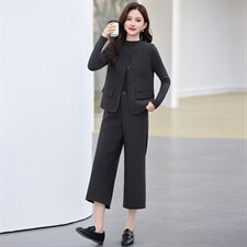2026春季新款简约时尚休闲女装三件套图片
