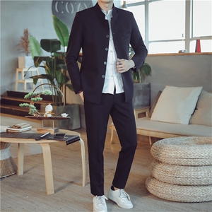 春秋季风中山装秋装套装男士唐装两件套A334-TZ811-P145图片