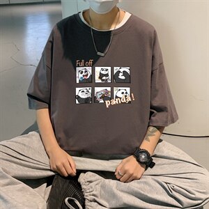 短袖男夏宽松纯棉T恤男百搭港风韩版情侣中性日系潮DT0250 P20图片