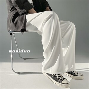 白底主推冰丝清爽宽拖地裤男休闲裤B377-KN183-P4058，男装休闲裤，电商B377