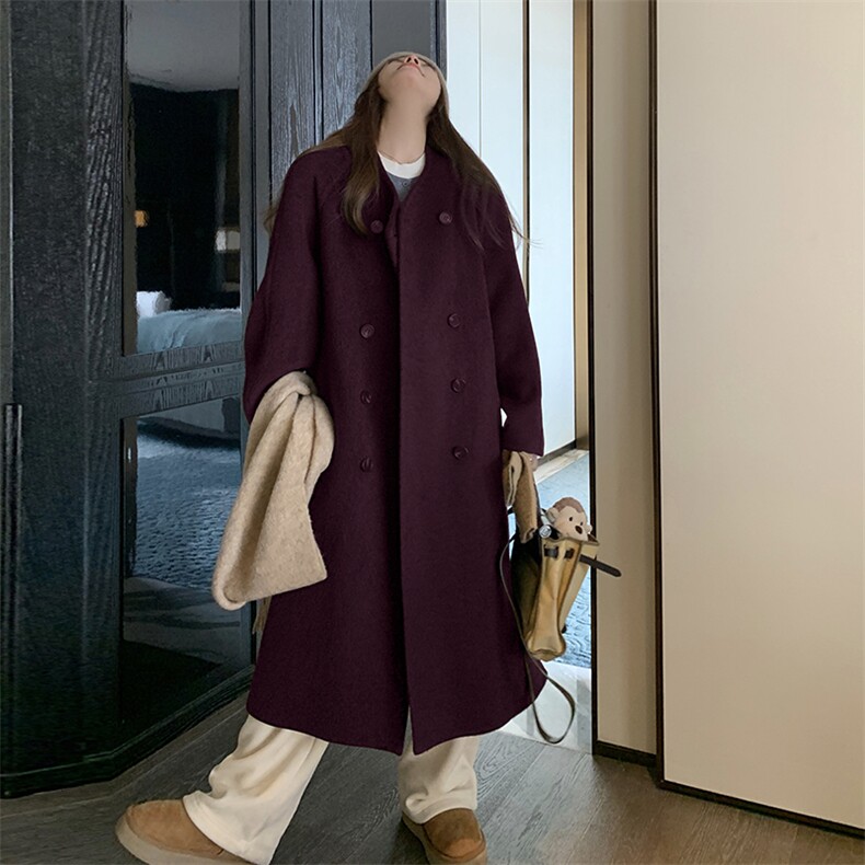 【现货】高端秘鲁长毛感羊驼毛羊毛双面混纺大衣P290K428,女装毛呢外套,2C333