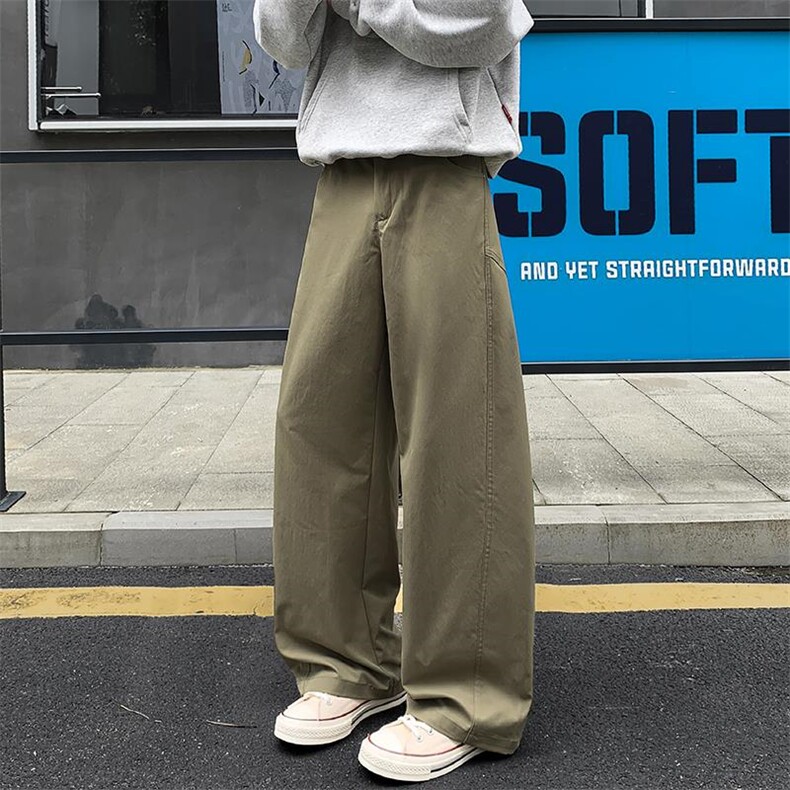 2025夏秋衔接新款解构美式高街男大码弯刀阔腿裤K24011-特P35控68,男装休闲裤,电商A001