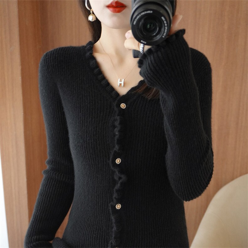 阿拉*善盟100山春季新款女V领衫开衫针织衫毛衣,女装羊毛衫,秋虹羊绒