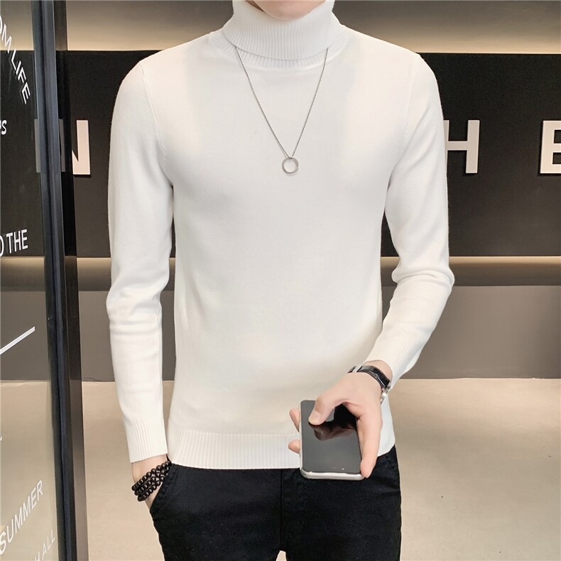 高领毛衣男冬季休闲青年男士两翻高领内搭长袖打底针织衫M603-p35，男装针织衫/毛衣，电商D303