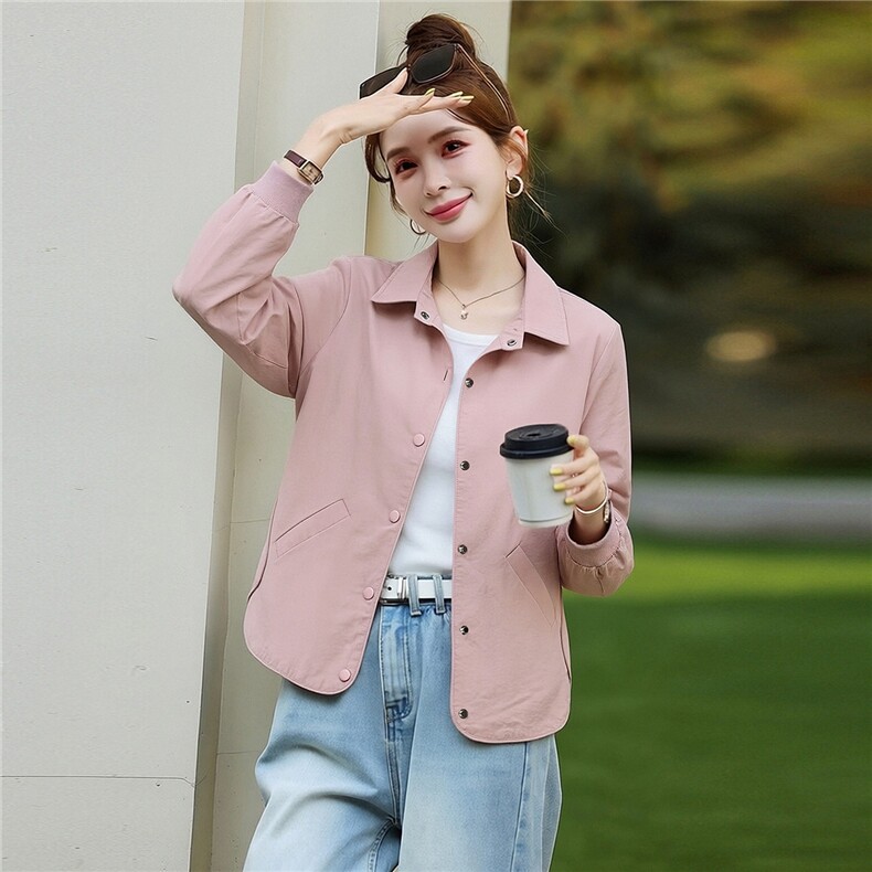 短外套女春秋款纯色简约百搭上衣，女装短外套，芙芮