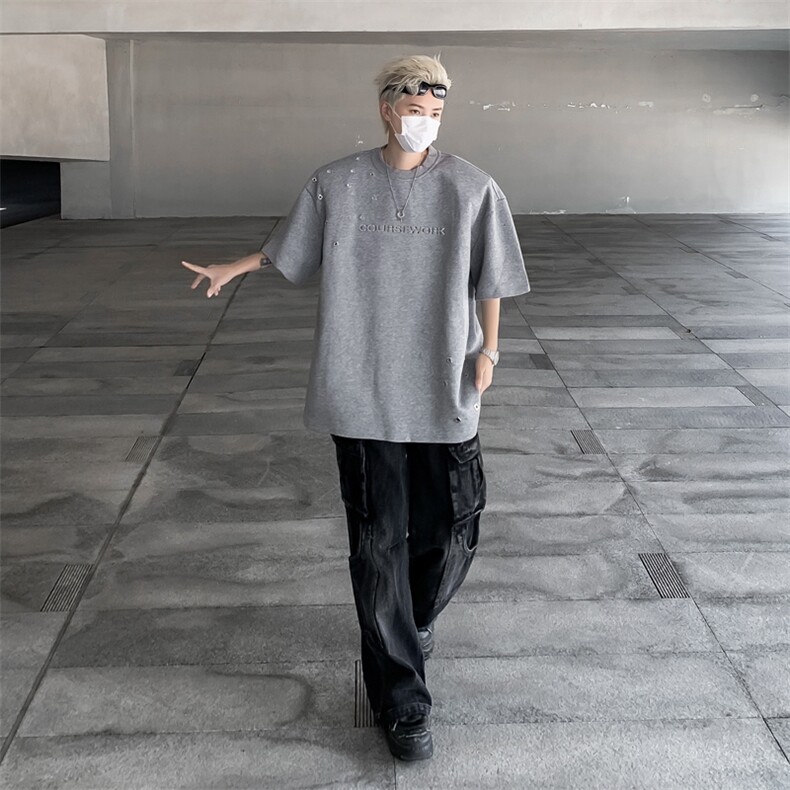夏季潮牌圆领短袖T恤新款潮流宽松休闲百搭上衣,男装T恤,星座410-7