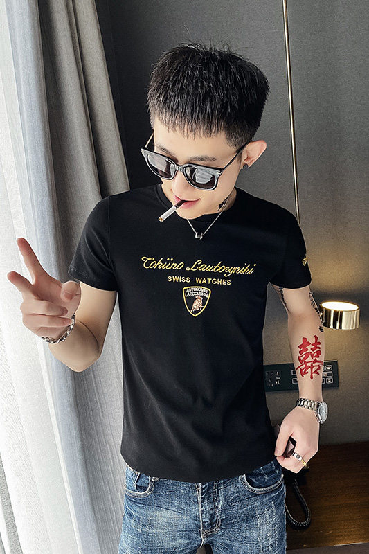 312A-7303-P35新款社会小伙短袖T恤修身男士潮流半袖体恤G,男装T恤,星座312A-5