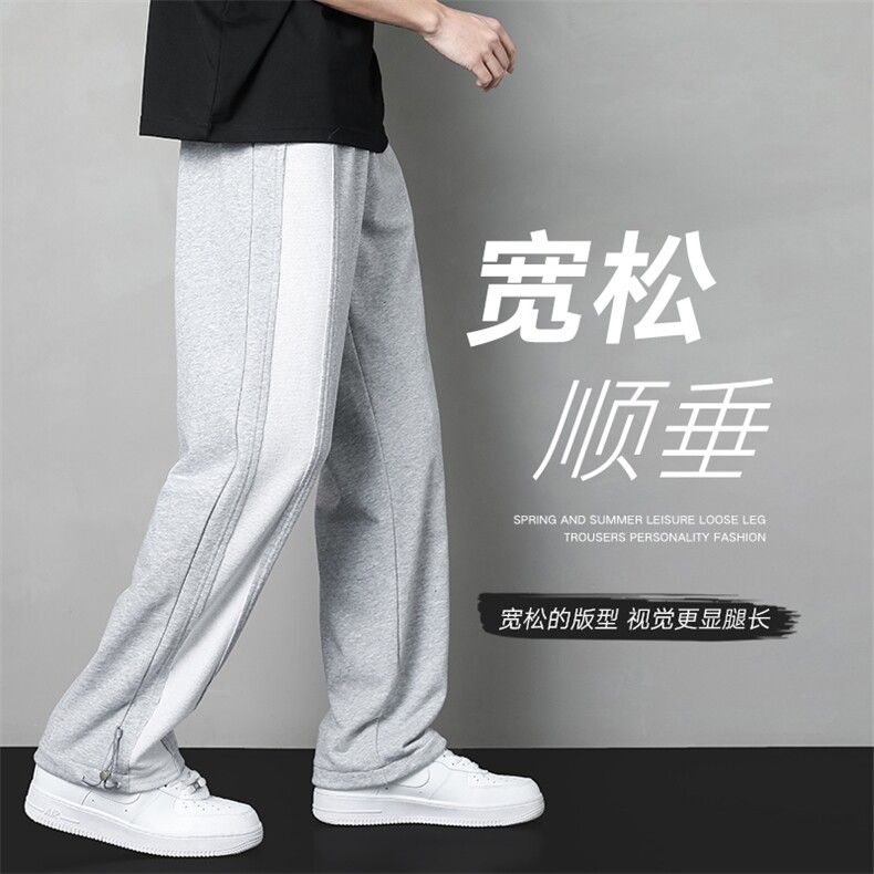 日系简约基础款潮流休闲夏季新品男装个性百搭阔腿裤DK7861-P60图片
