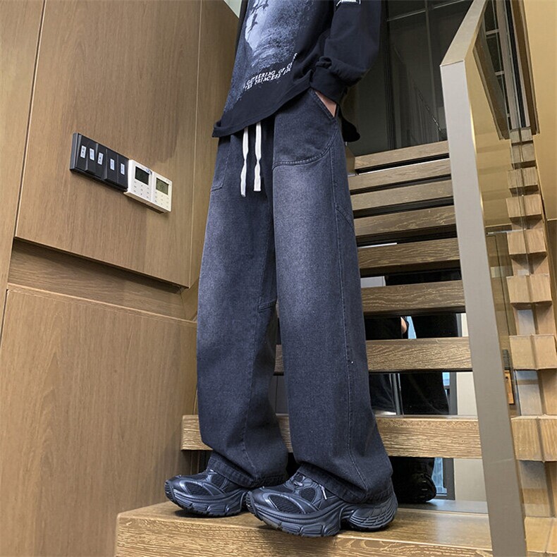 2025美式ins高街重工艺宽松百搭牛仔裤24XK66832-特P45,男装牛仔裤,电商A042