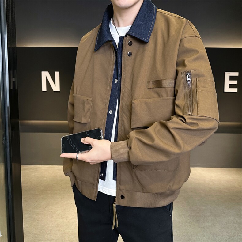 休闲夹克2026春新款潮牌男装宽松百搭工装外套JK02632-P85图片