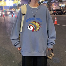 S6196-P28加绒款-P33秋季圆领卫衣男大码韩版宽松长袖外套，男装卫衣，电商A040