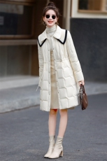 【爆~闪电发】针织领+90白鸭绒羽绒服（百搭显瘦气质款），女装羽绒服，半夏