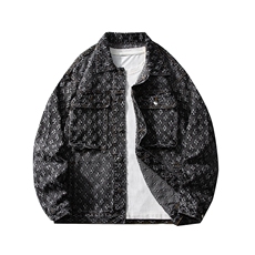 潮流做旧磨毛大码男女拼色牛仔外套夹克J8813-P65【特价】，男装工装外套，电商A007