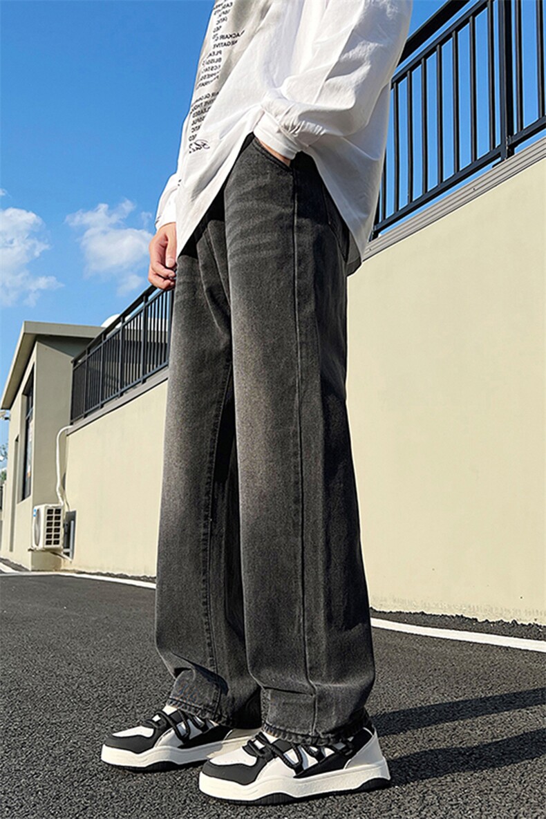 牛仔裤男春夏季2025新款休闲直筒宽松高街美式复古长裤子775-P45,男装牛仔裤,电商A178