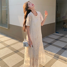 重工蕾丝连衣裙2C317A-8511-P135-K198，女装连衣裙，2C317A