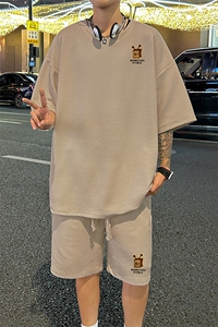 套装！ 华夫格套装短袖T恤短裤男 TZ204-特P 38图片