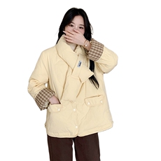 现货甜美爱心配围巾短款羽绒服2C236-T007-P235-K328，女装羽绒服，2C236