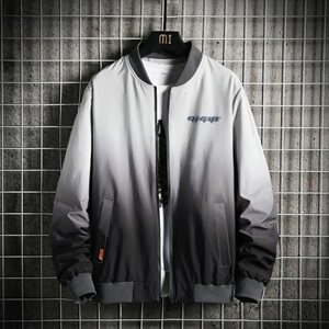 春秋季外套男士潮牌宽松渐变休闲运动棒球领夹克工装DS858T图片