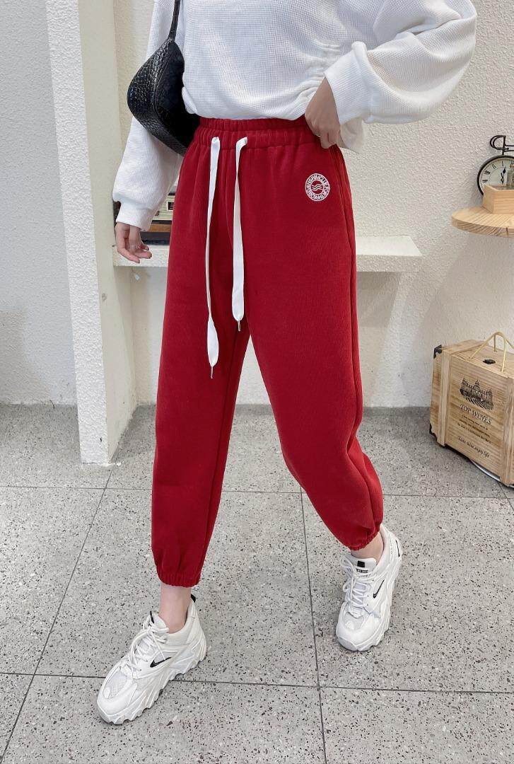 牛奶丝加绒卫裤人手，女装休闲裤，简 影