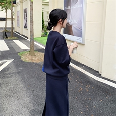 秋季新品老钱风休闲套装2601-P165-K235，女装套装/套裙，2D013