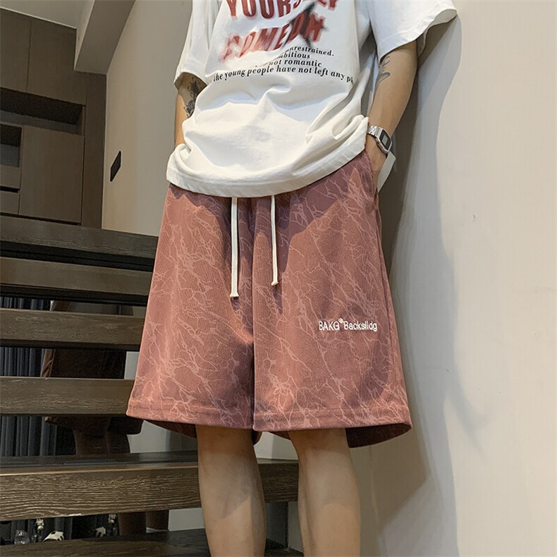 春夏新款字母绣花复古灯芯绒短裤宽松 M~4XL XZ604-DK502-P35控48图片