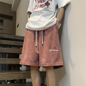 春夏新款字母绣花复古灯芯绒短裤宽松 M~4XL XZ604-DK502-P35控48图片